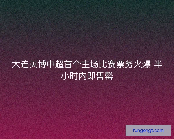 大连英博中超首个主场比赛票务火爆 半小时内即售罄